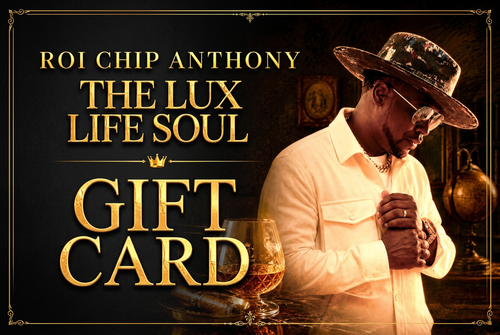 Roi Chip Anthony black-and-gold gift card design